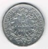 Monnaie 5 Francs argent type Hercule année 1874 K  état de conservation T.T.B., Avers: Hercule barbu deni nu, debout de face.