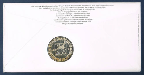 Enveloppe numismatique médaille l'An 2000