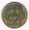 Pièce de Tunisie, année 1921.  Bon pour 2 Francs chambre de commerce. Métal bronze- aluminium, état superbe.