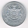 Pièce 5 Francs1945 Louis II Prince de Monaco. Avers: Armoiries de la Principauté de Monaco. état superbe.