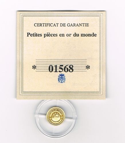 Pièce OR 25 Dollars République OF Liberia type Jacques Chirac