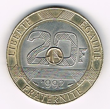 Pièce 20 Francs Mont Saint-Michel 1992