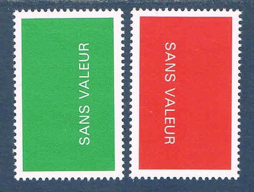 Timbres Fictifs N° F250 vert et F251 rouge