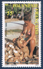 Timbre Polynésie année 1989 Réf Yvert & Tellier N° 326. Description: Ressources  traditionnelles. Le coprah.