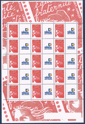 feuillet 15 timbres Marianne du 14 juillet