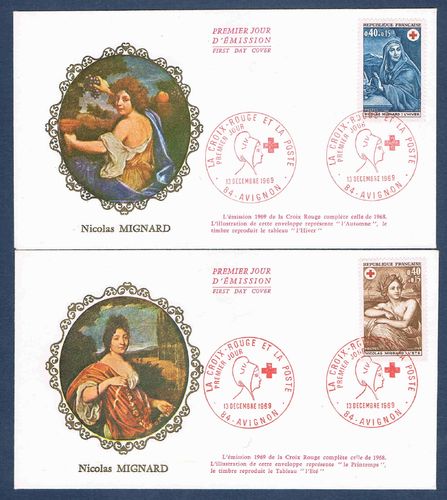 Enveloppes philatéliques Croix- Rouge Française Nicolas Mignard