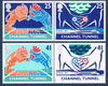 Timbres émission commune Grande - Bretagne 1994, pochette composée de 4 timbres neufs**. N° 1758 0 1761. Description: Inauguration du tunnel sous la Manche.