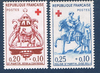 Timbres Croix Rouge 1960 timbres Eglise St Martin N°1278-1279