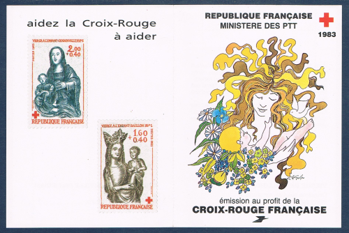 Carnet Croix Rouge Française. 1983 Réf Yvert & Tellier N° 2032. Description: Vierge à L' Enfant, Baillon, et Genainville, 16ème siècle." offre découverte."