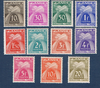 Timbres taxe France N°67 au 77  type Gerbes Légende France chiffre-taxe