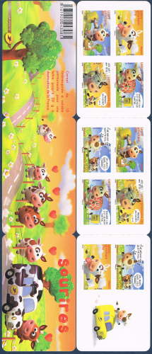 Carnet 2007 autoadhésifs comprenant 10 timbres Sourires avec les vaches