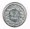 Pièce de monnaie 1/2 Francs Suisse-Helvetia, année de frappe 1951 B, tranche cannelée. Description: Couronne de fleurs et de divers feuilles de chêne des alpes.