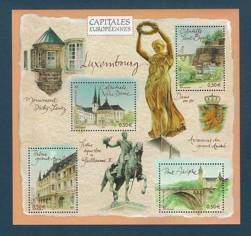 Bloc feuillet N°64 Capitales Luxembourg Citadelle Saint-Esprit