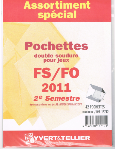 Assortiment spécial pochettes double soudure pour jeux FS / FO. 2ème semestre 2011. Réf: 18712, pochettes parfaitement adaptées aux jeux complémentaires intérieur FS / FO.
