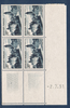 Coin daté bloc de 4 timbres de France 1951 N° 905 vue d'Arbois