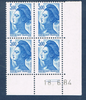 Timbres poste de France bloc de quatre timbres avec coin daté du 18. 6. 84. neuf. Réf Yvert & Tellier N° 2320, timbres Liberté de Delacroix valeur 3f. bleu.