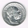 Pièce d'Autriche de 1 florin argent françois Joseph tête laurée, émis en 1879. Description: Aigle bicéphale