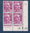 Timbres poste de France bloc de quatre timbres avec coin daté du 6. 6. 45. Réf Yvert & Tellier N° 724, type Marianne de Gandon