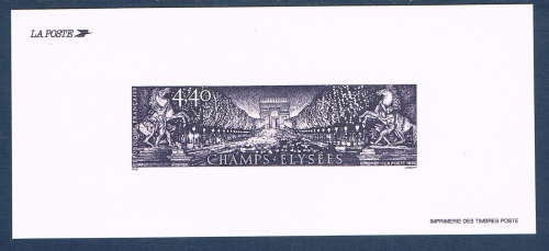 Gravure des timbres poste série touristique. N° 2918. Descriptif: Avenue des Champs -Elysées.