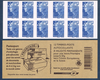 Carnet 12 timbres autoadhésifs type Marianne de Beaujard bleu