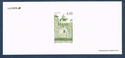 Gravure officielle des timbres poste de  France. Réf Yvert & Tellier N° 2957. Descriptif: Corrèze en Corrèze, gravure émise en 1995.
