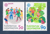 Timbres Liechtenstein série 2 valeurs  émises en 1989. Réf 901 / 902 neufs. Timbres Europa, jeux d'enfants.