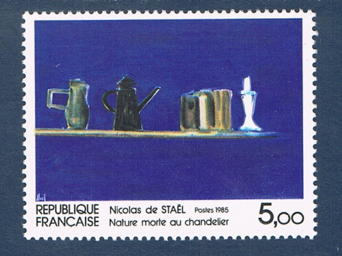 Timbre de France émis en 1985. Réf Yvert & Tellier N° 2364 neuf. Descriptif: Timbre série artistique, Nature morte au chandelier.