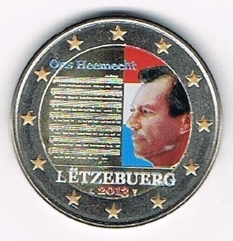 Pièce 2Euro Luxembourg 2013 commémorant hymne national 9,95€