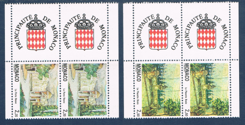 Monaco timbres les deux paires avec vignettes sans valeur de carnet. Réf Yvert & Tellier N° 1832 à 1833 neufs. Descriptif: Vues du vieux Monaco. timbres émis en 1992.
