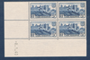 Timbres poste de France 1938, bloc de quatre timbres avec coin daté du 8. 1. 40.  Réf Yvert & Tellier N° 392 neuf** Descriptif: Remparts de la cité de Carcassonne.