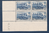 Timbres poste de France 1938, bloc de quatre timbres avec coin daté du 8. 1. 40.  Réf Yvert & Tellier N° 392 neuf** Descriptif: Remparts de la cité de Carcassonne.