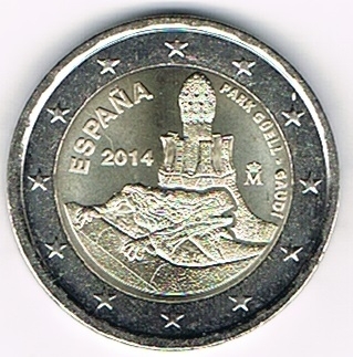 Pièce de monnaie 2014 d'Espagne 2 Euro commémorant 100ème anniversaire du parc valeur 2 Euro à 2 Euro + frais de port, offre limitée à une monnaie par foyer dans la limite des stocks disponibles.