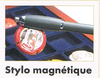 Stylo magnétique à bille avec capuchon aimanté tres pratique