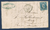 Timbre poste sur lettre 20c. bleu dentelé Empire Franc, Louis Napoléon Bonaparte. Descriptif: lettre complète ancienne de Déloupy Cadet - Béziers du 3 Juillet 1863  pour Metz. Réf lot N° 13.