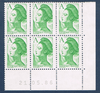 Coin daté du 21. 05 86. composé de six timbres avec lettre A vert type Liberté. Réf Yvert & Tellier N° 2423 neuf. Descriptif: Timbres de 1986, type Liberté avec lettre A.