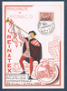Jounée du timbre, carte postale de Monaco émise en 1952. Descriptif: Carte postale affranchie d'un timbre N° 417 à L'effigie du sceau du prince.