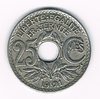 Pièce Française de 25 centimes  Lindauer, émise en 1921 état  TTB,  Descriptif: Edmond-Emile Lindauer, diamètre 24mm - 5g -en cupro-nickel.