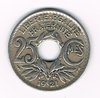 Pièce Française de 25 centimes  Lindauer, émise en 1921 état TB,  Descriptif: Edmond-Emile Lindauer, diamètre 24mm - 5g -en cupro-nickel.