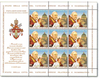 Timbres Vatican, mini feuille de 9 timbres.