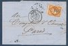 Timbre sur lettre France Cérès 40c orange