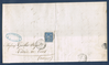 Timbre poste de France sur lettre type Sage 15 c. bleu, avec oblitérations  des Ardennes cachet à date imprimé noir, état de conservation superbe.
