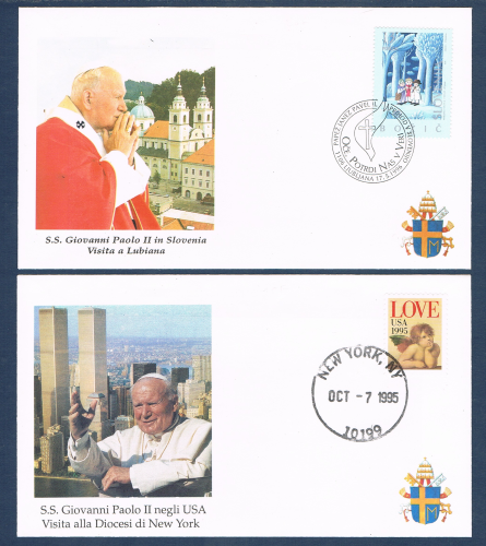 Enveloppes Voyage du Pape Jean Paul  II