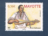 Timbre poste de Mayotte émis en 2009. Réf: Yvert & Tellier. N° 231 neuf.  Descriptif: Timbre instrument de musique le Gaboussi.