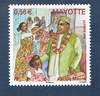 Timbre poste de Mayotte émis en 2009. Réf: Yvert & Tellier. N° 232 neuf.  Descriptif: Timbre Cérémonie de Karibu Maoré.