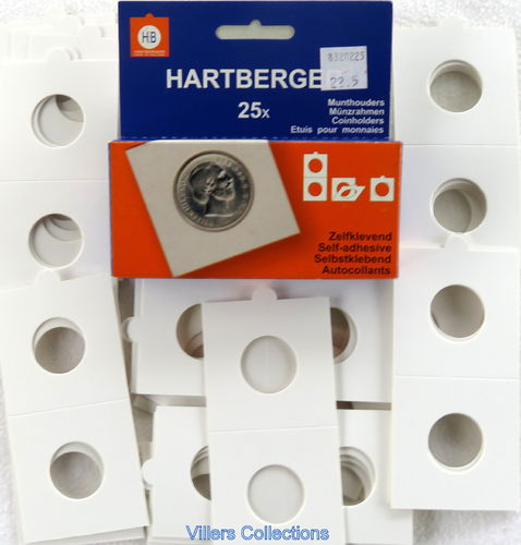 Etuis carton cadres pour pièces de 22,5 mm Boite de 25 unités