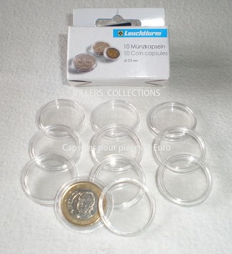 Capsules rondes en plastique pour les pièces de 1 Euro