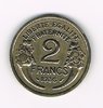 Pièce de monnaie Française type 2 Francs Morlon, bronze - aluminium, année 1936  état superbe. Descriptif: Buste drapé de la République aux cheveux courts à gauche.