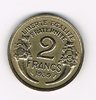 Pièce de monnaie Française type 2 Francs Morlon, bronze - aluminium, année 1939  état superbe. Descriptif: Buste drapé de la République aux cheveux courts à gauche.