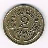 Pièce de monnaie Française type 2 Francs Morlon, bronze - aluminium, année 1934  état  T.T.B.+. Descriptif: Buste drapé de la République aux cheveux courts à gauche.