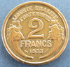 Pièce 2 Francs 1933 MORLON Cupro aluminium Buste la République